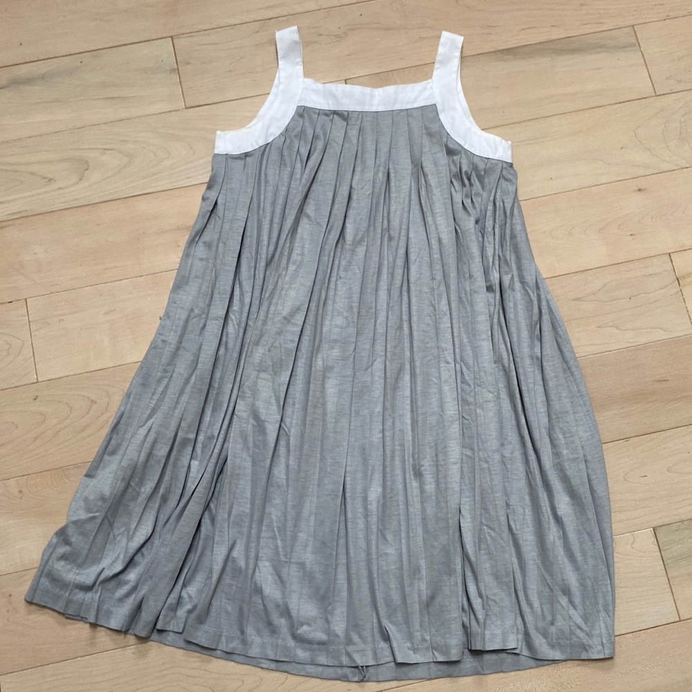 Il Gufo girls Greg white trim pleated dress